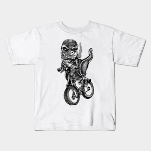 Dinosaur Riding a Bike Kids T-Shirt